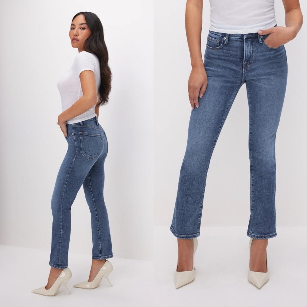 NWT Good American Good Petite Straight Jeans in Indigo 254 Size 14P - Picture 2 of 12